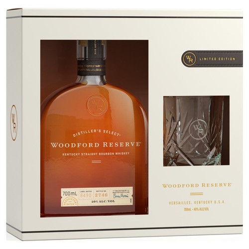 Bourbon Kentucky Straight Bourbon Whiskey alk. 40,0% obj. + szklanka  Woodford Reserve 700 ml