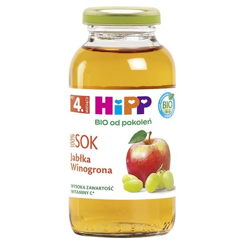 BIO Sok jabłka - winogrona po 4 miesiącu HIPP 200 ml