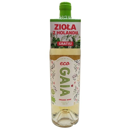 BIO Wino białe półwytrawne  ecoGaia 750 ml