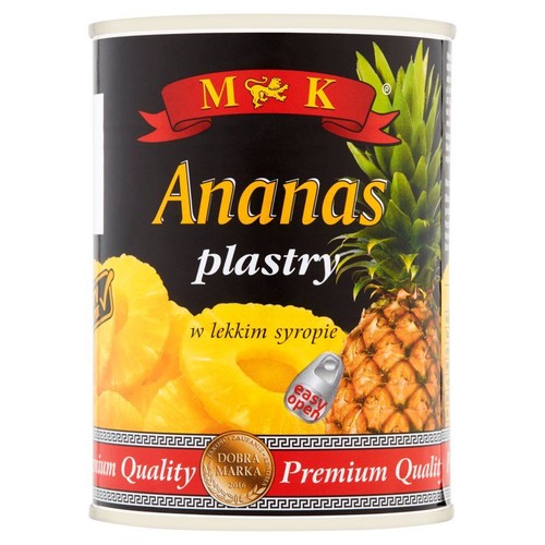 Ananas plastry w lekkim syropie MK 565 g