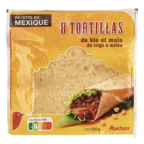 Tortille kukurydziane Auchan 8 sztuk