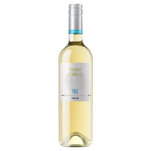 Wino niemieckie bezalkoholowe białe półwytrawne Grigio alk. 0,0% obj. Cin&Cin 750 ml
