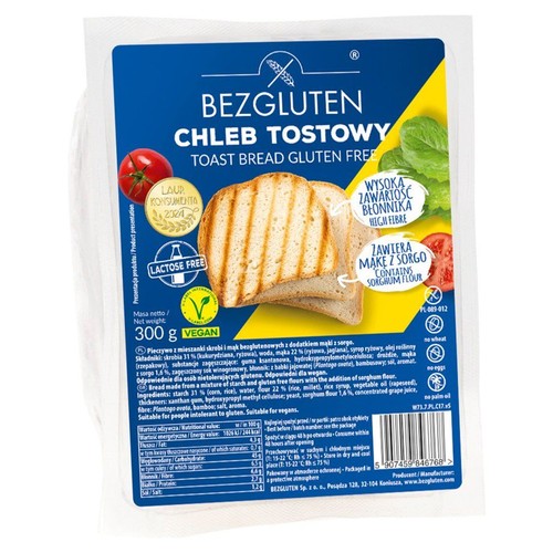Chleb tostowy bezglutenowy Bezgluten 300 g