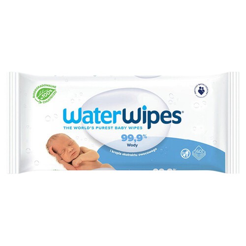 Chusteczki nawilżane  biodegradowalne  WaterWipes 60 sztuk