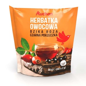 Herbatka owocowa dzika róża czarna porzeczka Auchan 20 torebek