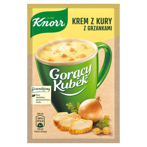 Gorący kubek krem z kury z grzankami  Knorr 16 g