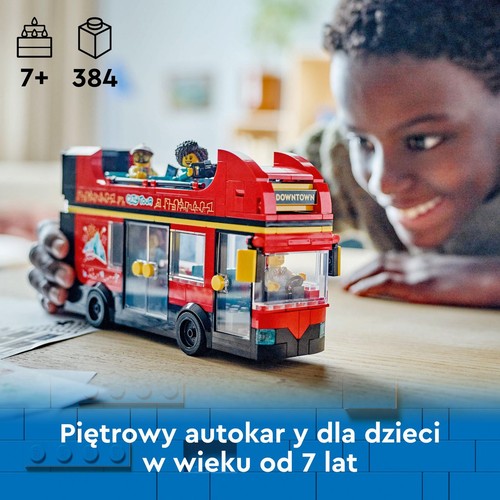 City Czerwony, piętrowy autokar 60407 LEGO 1 sztuka