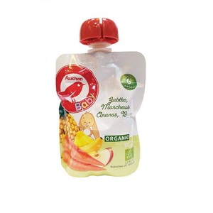 BIO Pouch jabłko marchew ananas i banan po 6 miesiącu Auchan Baby 90 g