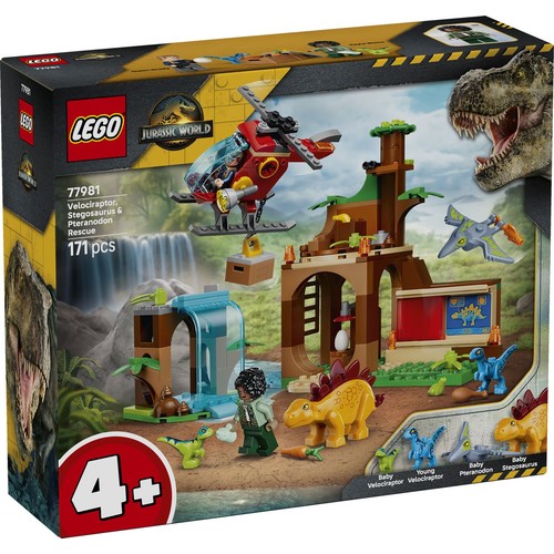 Jurassic World Welociraptor, stegozaur i pteranodon – Centrum ratunkowe 77981 LEGO 1 sztuka