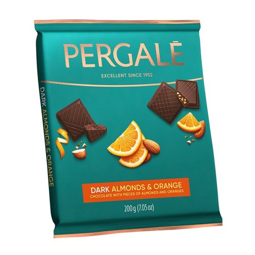 Czekolada gorzka z migdałami i pomarańczą Pergale 200 g