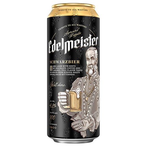 Piwo ciemne lager Schwarzbier alk. 4,2% obj. Edelmeister 500 ml