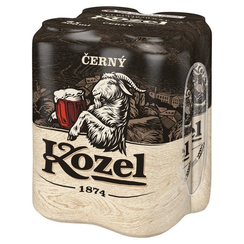 Piwo ciemne Cerny alk. 3,8% obj. Kozel 4 x 500 ml