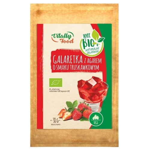 BIO Galaretka wegańska o smaku truskawkowym Vitally Food 38 g