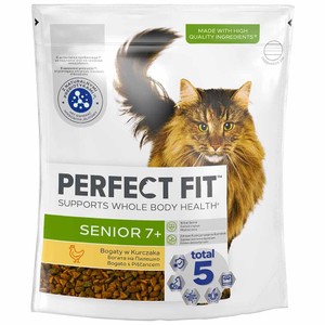 Senior sucha karma dla dorosłych kotów z kurczakiem Perfect Fit 750 g