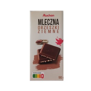 Czekolada mleczna orzeszki ziemne Auchan 90 g