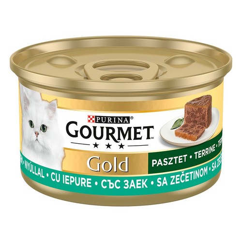 Mokra karma dla dorosłych kotów z kawałkami królika Gourmet 85 g