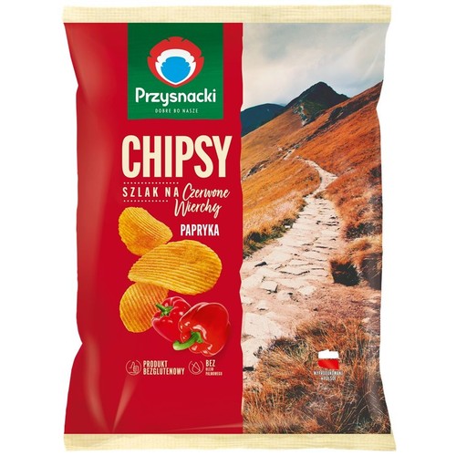 Przysnacki Chipsy Paprykowe "Szlak na Czerwone Wierchy". Bezglutenowe, bez oleju palmowego.