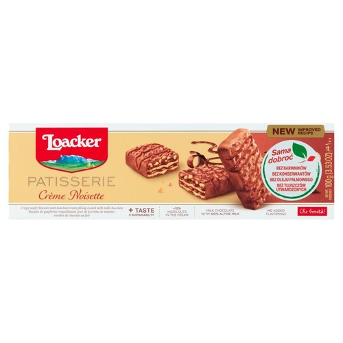 Ciastka waflowe z kremem z orzechów laskowych Loacker 100 g