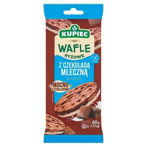 Wafle ryżowe z belgijską czekoladą mleczną Kupiec 60 g