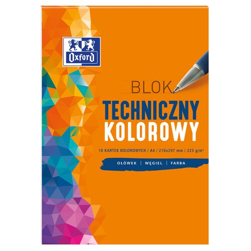 Blok techniczny Oxford A4 10K 225g Kolorowy Oxford 1 sztuka