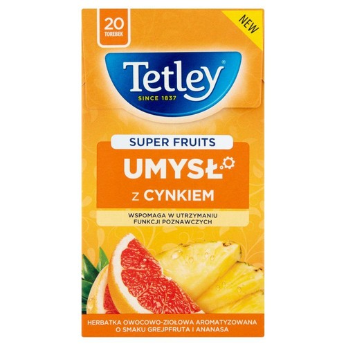 Umysł herbata owocowa z ananasem i grejpfrutem Tetley 20 torebek