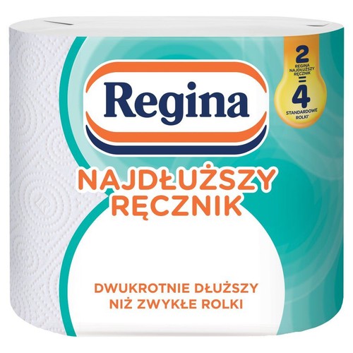 Ręcznik papierowy Regina, najdłuższy. Dwie rolki Regina to cztery standardowe rolki.