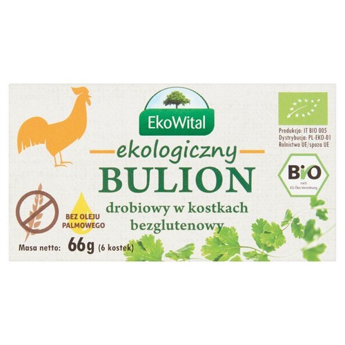 BIO Ekologiczny bulion drobiowy bez glutenu EkoWital 66 g