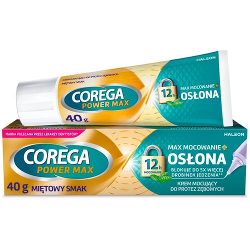 Krem mocujący do protez Power Max Mocowanie + osłona  Corega 40 g