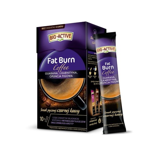 Napój kawowy Fat Burn o smaku czarnej kawy Big-Active 10 x 10 g