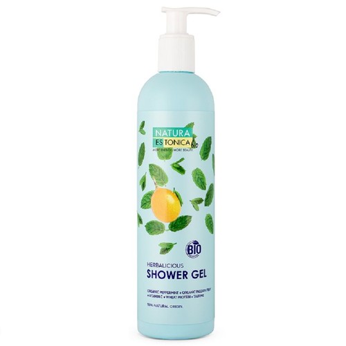 BIO Żel pod prysznic z miętą pieprzową i limonką  NATURA ESTONICA 400 ml