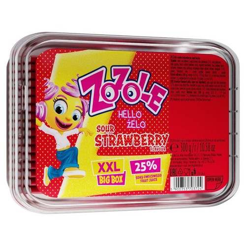 Żelki Hello Żelo kwaśna truskawka XXL   Zozole 300 g