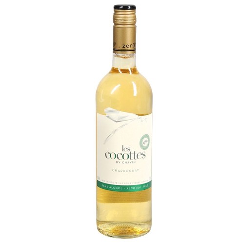 Wino bezalkoholowe francuskie białe półwytrawne Les Cocottes alk. 0,0% obj. Chavin 750 ml