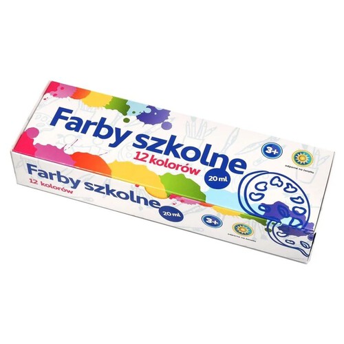 Farby szkolne 12 kolorów x 20 ml Best Service 12 sztuk