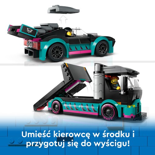 City Samochód wyścigowy i laweta 60406 LEGO zestaw