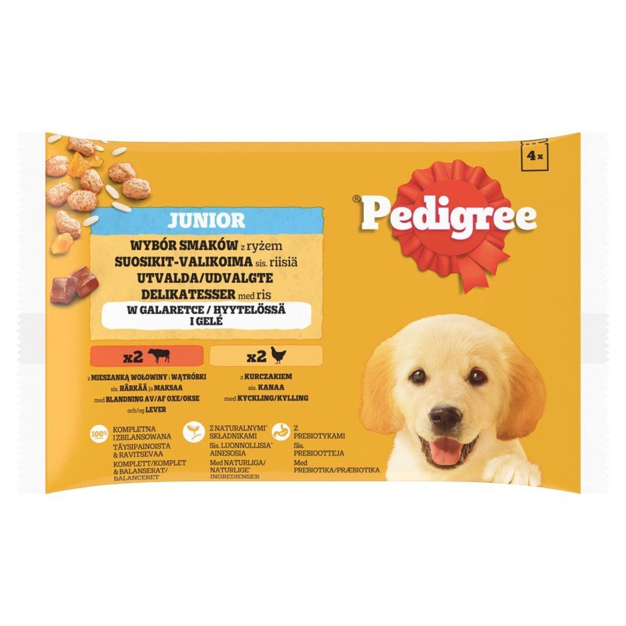 Karma mokra kurczak/wołowina dla szczeniąt  Pedigree 4 x 100 g