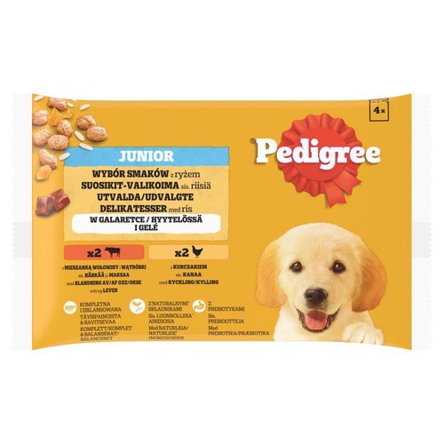 Karma mokra kurczak-wołowina dla szczeniąt  Pedigree 4 x 100 g