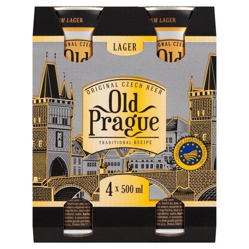 Piwo jasne Premium Lager alk. 4,8% obj. Old Prague 4 x 500 ml