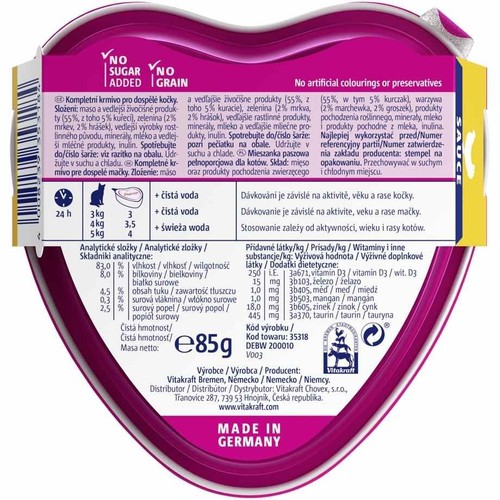 Karma mokra dla kotów kurczak z warzywami Vitakraft 85 g