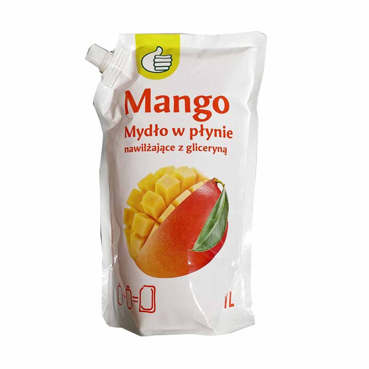 Mydło w płynie nawilżające z gliceryną Mango zapas Auchan 1 l
