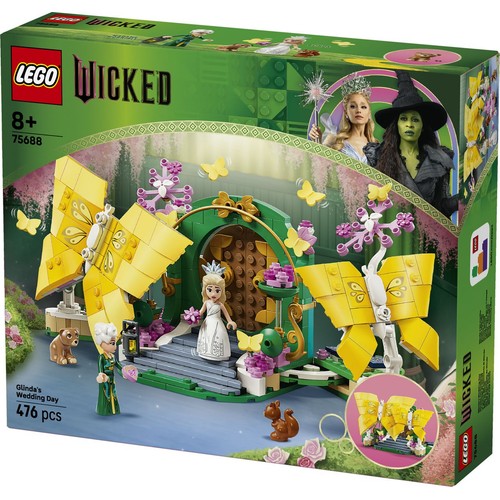 Wicked Dzień ślubu Glindy 75688, zabawka z motylami, do odgrywania ról LEGO 1 sztuka