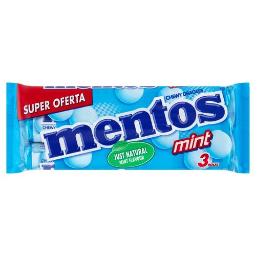Cukierki do żucia o smaku miętowym Mentos 3 x 38 g