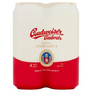 Original Czech Lager Piwo jasne alk.5% obj. Budweiser Budvar 4 x 500 ml