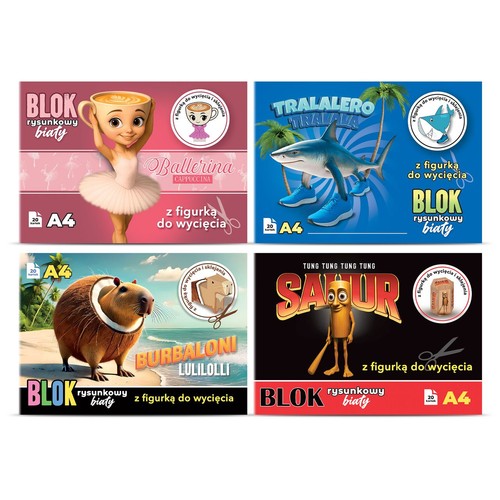 Blok rysunkowy A4 z figurką Delta Graphix  1 sztuka