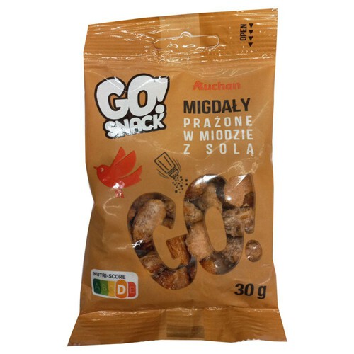 Go Snack migdały prażone w miodzie z solą Auchan 30 g