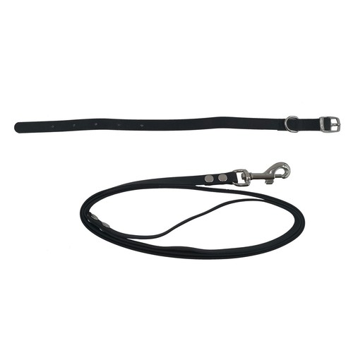Obroża 17-25 cm + smycz 120 cm czarna Auchan 1 sztuka