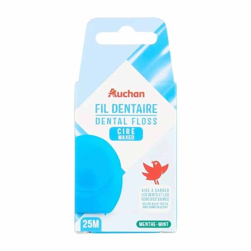 Nić dentystyczna woskowana 25m Auchan 1 sztuka