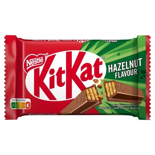 Paluszki waflowe pokryte mleczną czekoladą o smaku orzecha laskowego  KitKat 41,5 g