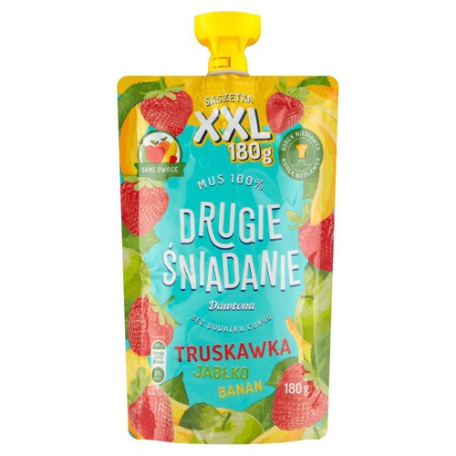 Drugie Śniadanie Mus truskawka/jabłko/banan   Dawtona 180 g