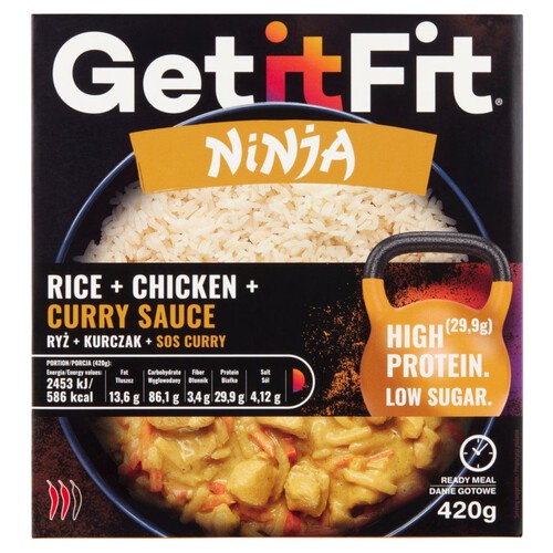 Ninja ryż z kurczakiem i sosem curry Get it Fit 420 g