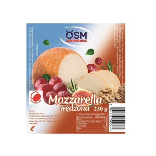 Mozzarella wędzona OSM Skierniewice 230 g